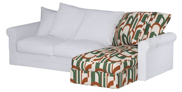 Grönlid chaise longue capac secțional culoare verde Țesătură împletitură, cu model