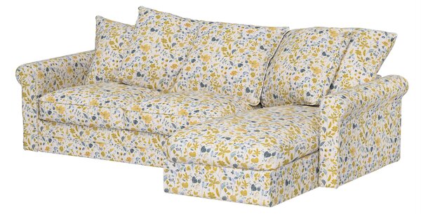Grönlid chaise longue capac secțional culoare galben Țesătură împletitură, cu model