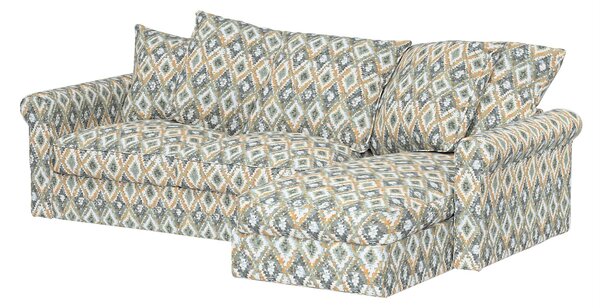 Grönlid chaise longue capac secțional culoare albastru Țesătură împletitură, cu model
