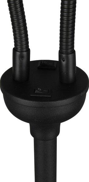 Reality Leuchten Lampă de podea Tommy, negru/auriu, înălțime 130 cm, cu 2 lumini din, Negru, Camera de zi / sufragerie, Metal, Modern