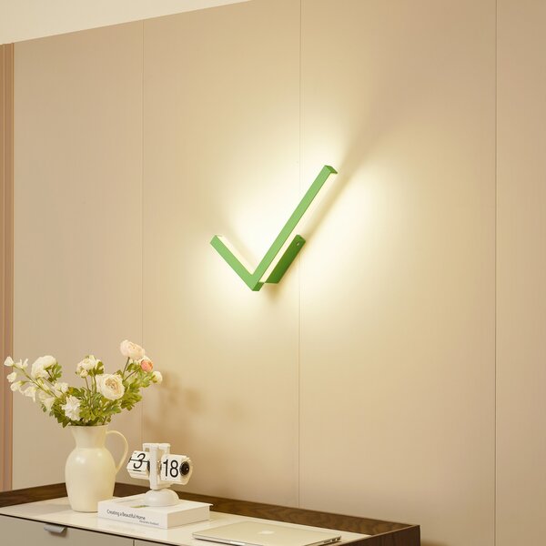 Lucande Aplică de perete cu LED-uri Check, verde, metal, CCT, dimabil, reglabil, Verde, Camera de zi / sufragerie, Metal, Modern