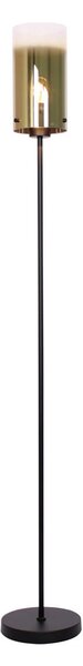 Freelight Veioză Ventotto, negru/auriu, înălțime 165 cm, metal/glonț, Auriu / Alamă, Camera de zi / sufragerie, Metal, Modern