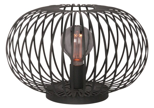Freelight Lampă de masă Aglio, Ø 40 cm, negru, metal, Negru, Camera de zi / sufragerie, Metal, Modern