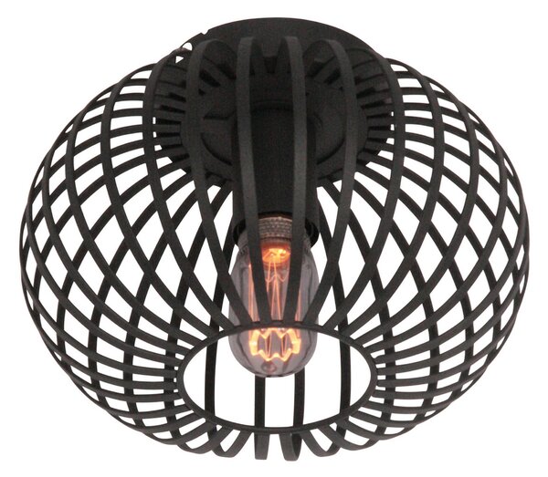 Freelight Plafonieră Aglio, Ø 25 cm, negru, metal, reglabil, Negru, Camera de zi / sufragerie, Metal, Modern
