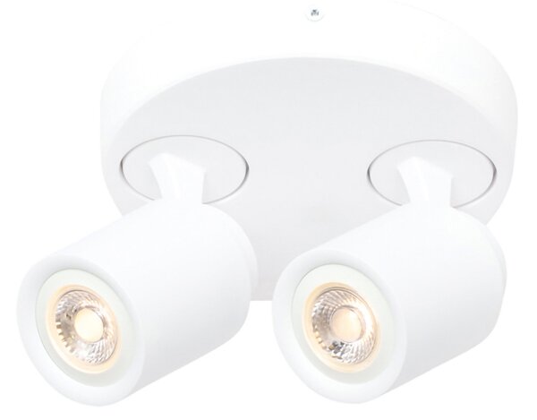 Freelight Spot de plafon Razza, alb, Ø 26,5 cm, 2 lumini, metal, reglabil, Alb, Camera de zi / sufragerie, Metal, Modern