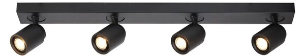 Freelight Spot de plafon Razza, negru, lungime 82 cm, 4 lumini, metal, reglabil, Negru, Camera de zi / sufragerie, Metal, Modern