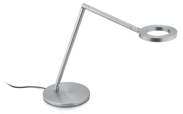 Knapstein Lampă de masă cu LED Tessa-T, nichel mat, CCT, control prin gesturi, reglabil, Metalic, Studiu / Birou, Alamă, Modern