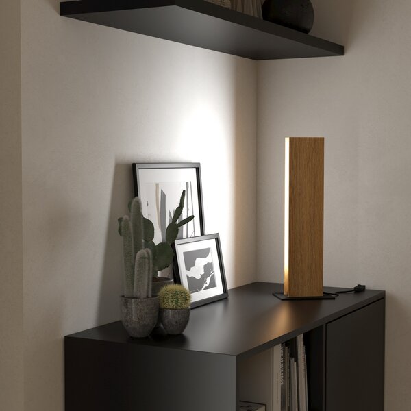 EGLO Smart ZIG LED lampă de masă Anchorena-Z, înălțime 46,5 cm, RGB, CCT, reglabil, Lemn, Camera de zi / sufragerie, Lemn, Modern
