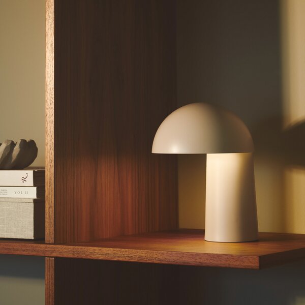 DFTP by Nordlux Lampa LED portabilă cu baterie Faye Portable, bej, dimabilă, USB, reglabil, Bej, dormitor, Metal, Scandinavă