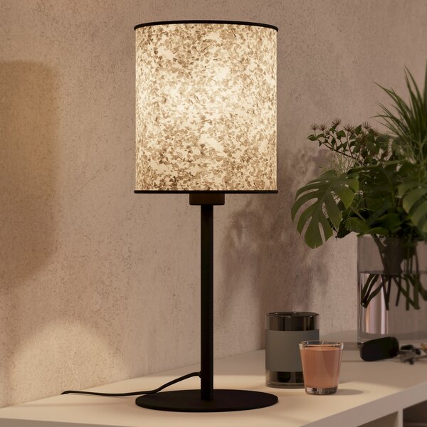 EGLO Lampă de masă Butterburn, înălțime 47,5 cm, bej-verde, material textil, Bej, Camera de zi / sufragerie, Țesătură / Textil
