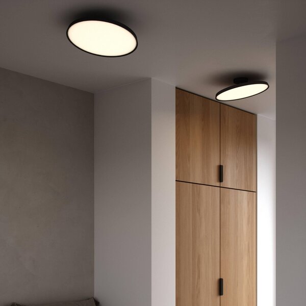 DFTP by Nordlux Plafonieră cu LED Kaito 2 Pro, Ø 40 cm, negru, spațiere, reglabil, Negru, Camera de zi / sufragerie, Plastic, Modern