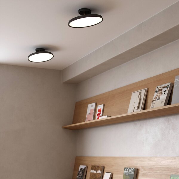 DFTP by Nordlux Plafonieră cu LED Kaito 2 Pro, Ø 30 cm, negru, spațiere, reglabil, Negru, Camera de zi / sufragerie, Plastic, Modern