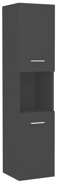 Dulap de baie, negru, 30x30x130 cm, lemn prelucrat