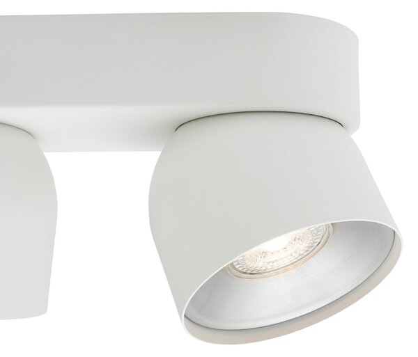 Nordlux Downlight Pitcher, GU10, cu 2 becuri, metal, alb, reglabil, Alb, Camera de zi / sufragerie, Metal, Modern