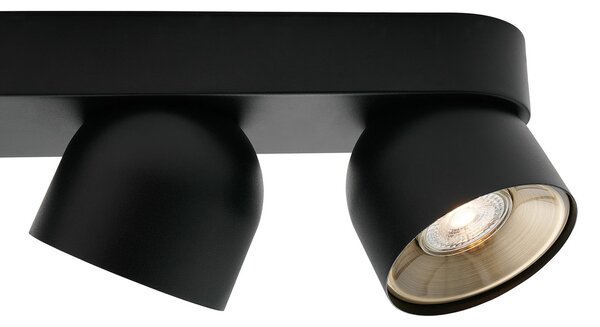 Nordlux Downlight Pitcher, GU10, 4 becuri, metal, negru, reglabil, Negru, Camera de zi / sufragerie, Metal, Modern