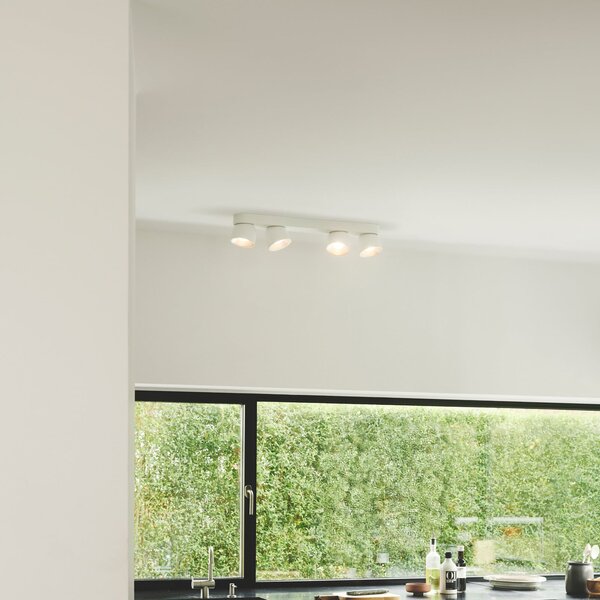 Nordlux Downlight Pitcher, alb/argintiu, 4 becuri, metal, GU10, reglabil, Alb, Camera de zi / sufragerie, Metal, Modern
