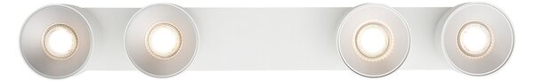 Nordlux Downlight Pitcher, alb/argintiu, 4 becuri, metal, GU10, reglabil, Alb, Camera de zi / sufragerie, Metal, Modern