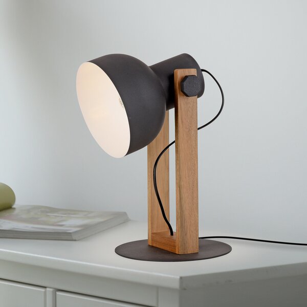 JUST LIGHT. GmbH DOAR LUMINĂ. Lampă de masă Cup 2.0, negru, metal, Negru, Camera de zi / sufragerie, Metal, Design industrial