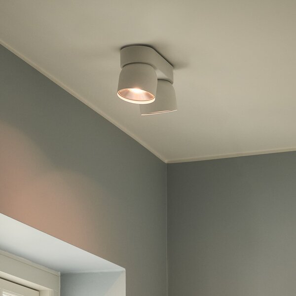 Nordlux Downlight Pitcher, GU10, cu 2 becuri, metal, alb, reglabil, Alb, Camera de zi / sufragerie, Metal, Modern