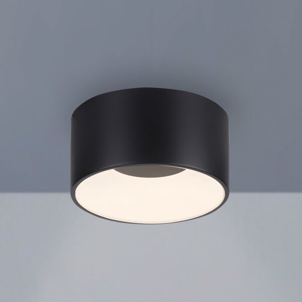JUST LIGHT. GmbH DOAR LUMINĂ. Plafonieră cu LED Tanika negru, Ø16cm, variator de, reglabil, Negru, Camera de zi / sufragerie, Plastic, Modern