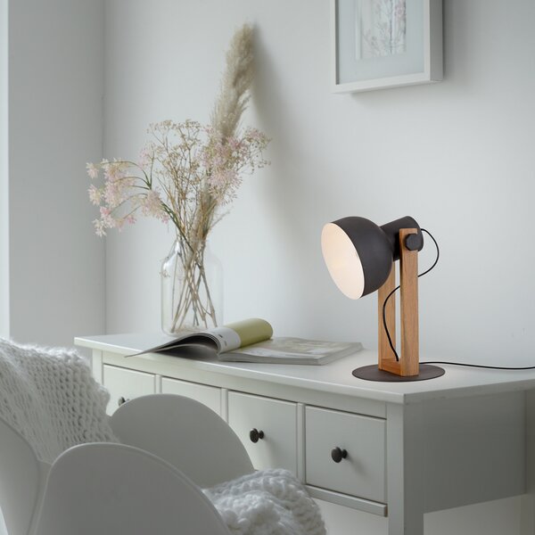 JUST LIGHT. GmbH DOAR LUMINĂ. Lampă de masă Cup 2.0, negru, metal, Negru, Camera de zi / sufragerie, Metal, Design industrial