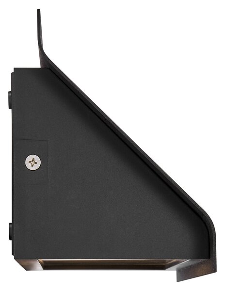 Nordlux Aplică de exterior Tadas, aluminiu, sticlă, negru, reglabil, Negru, Aluminiu