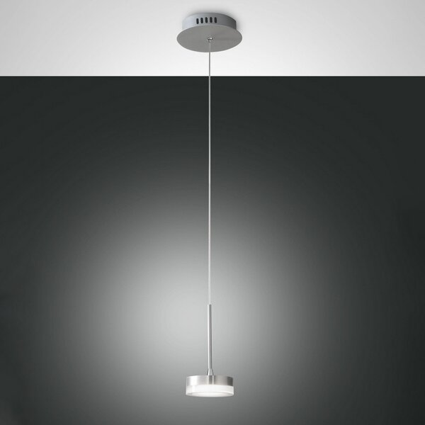 Fabas Luce Suspensie LED Dunk, aluminiu, 1 lumină, 3.000 K, metal, Metalic, Camera de zi / sufragerie, Metal, Modern