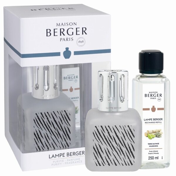 Set Maison Berger lampa catalitica Glacon Zebra cu parfum Terre Sauvage
