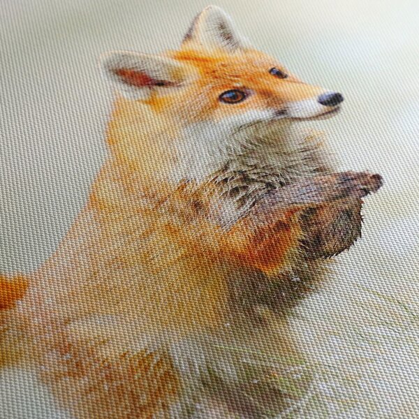 Tablou - Vulpe care sare (90x60 cm)