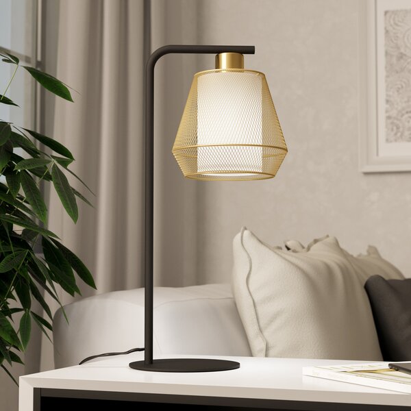 EGLO Lampa de masă Ciudadela, înălțime 50 cm, negru/alamă, oțel, Negru, Camera de zi / sufragerie, Metal, Modern