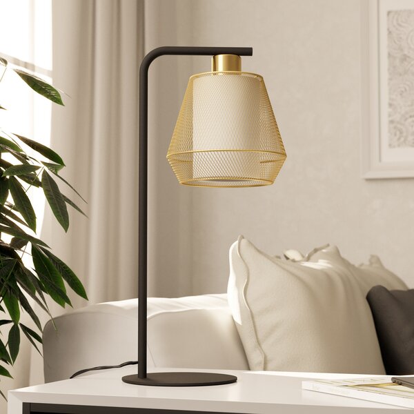 EGLO Lampa de masă Ciudadela, înălțime 50 cm, negru/alamă, oțel, Negru, Camera de zi / sufragerie, Metal, Modern