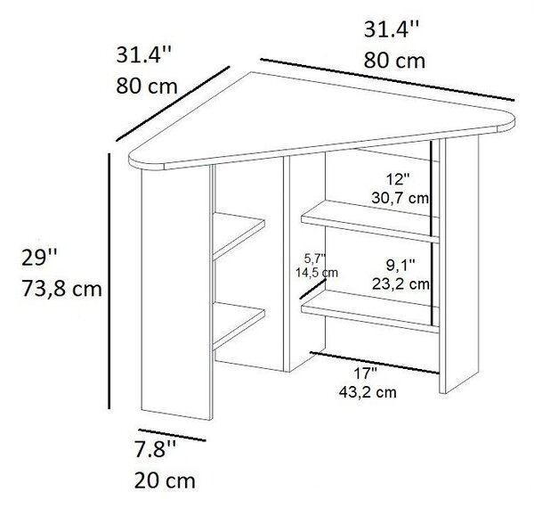 Masă PC de colț Sabeni 2 (stejar zafir) . 1094878