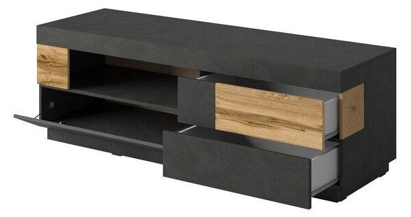 Comodă TV Livlore 103Stejar Wotan, Matera gri, 16x5x6cm
