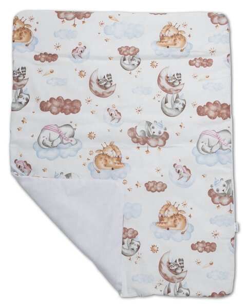 Paturica groasa din flanel cu doua fete 100x78 cm Kidizi Wonderland, bumbac fata-verso