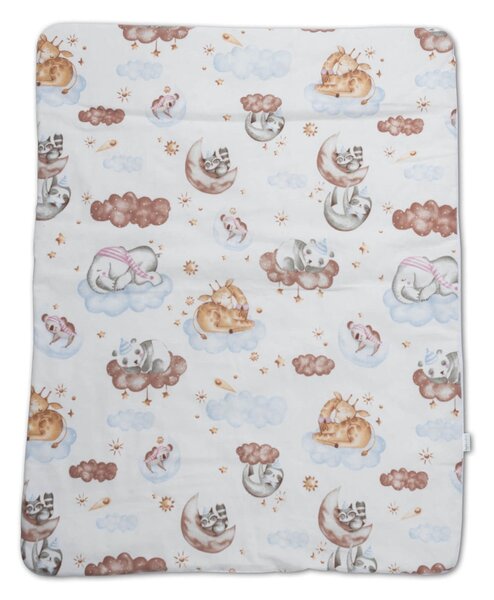 Paturica groasa din flanel cu doua fete 100x78 cm Kidizi Wonderland, bumbac fata-verso