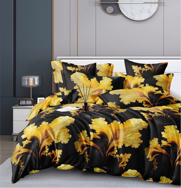 Lenjerie de pat din microfibra neagra LOGAN Dimensiune lenjerie de pat: 70 x 80 cm | 140 x 200 cm