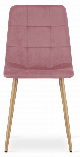 Set de masa 1 + 4, masa UMEKO 120x80 cm stejar sonoma + scaun de catifea roz KARA