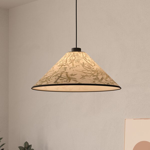 EGLO Oxpark lampă suspendată, Ø 42 cm, verde/alb/negru, material textil, reglabil, Verde, Camera de zi / sufragerie, Țesătură / Textil, Modern