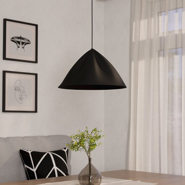EGLO Lampă suspendată Podere, negru, reglabil, Negru, Camera de zi / sufragerie, Metal, Modern