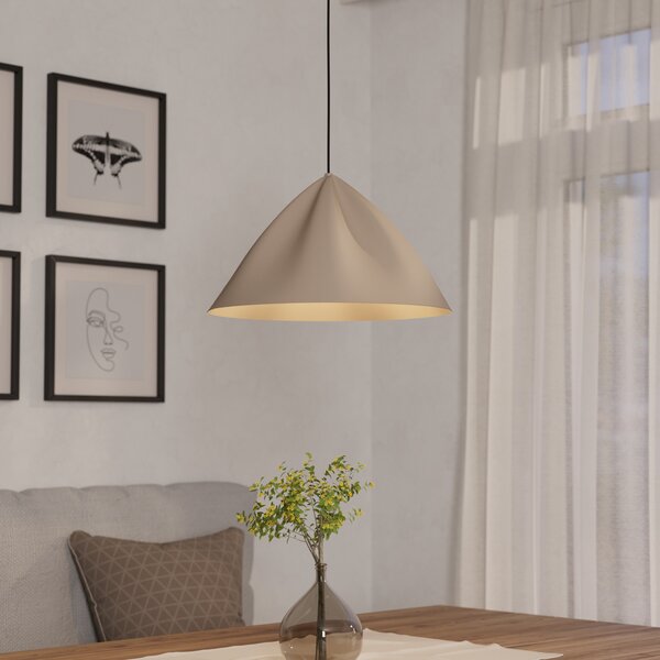 EGLO Lampă suspendată Podere, culoare nisip, reglabil, Bej, Camera de zi / sufragerie, Metal, Modern