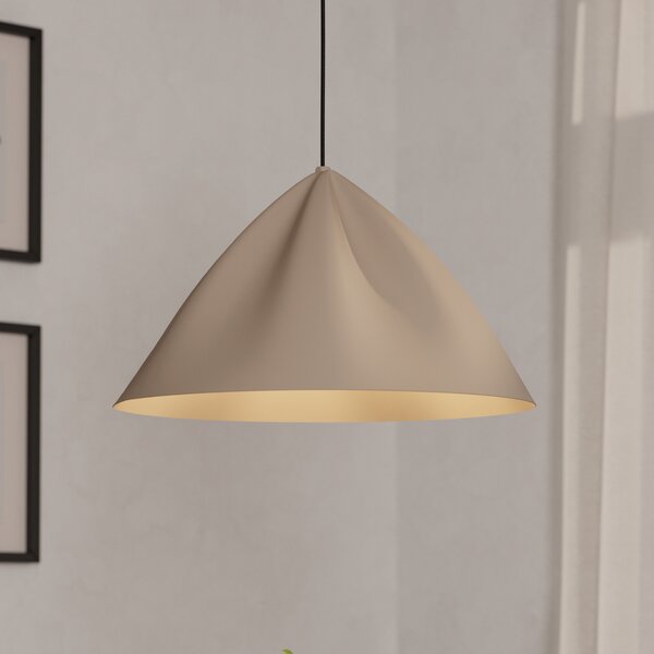 EGLO Lampă suspendată Podere, culoare nisip, reglabil, Bej, Camera de zi / sufragerie, Metal, Modern