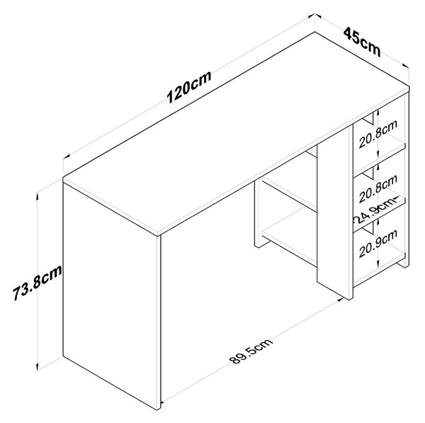 Masă PC Sikine 1 (nuc + antracit). 1094916