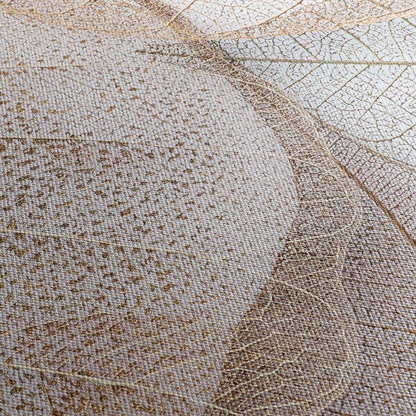 Tablou - Frunze bej (cu ceas) (90x30 cm)