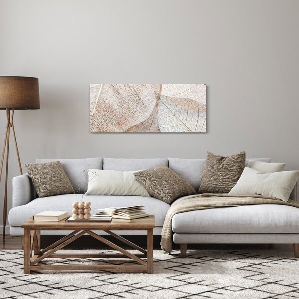 Tablou - Frunze bej (120x50 cm)