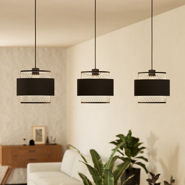 EGLO Bazely, negru, cu 3 lumini., reglabil, Negru, Camera de zi / sufragerie, Modern