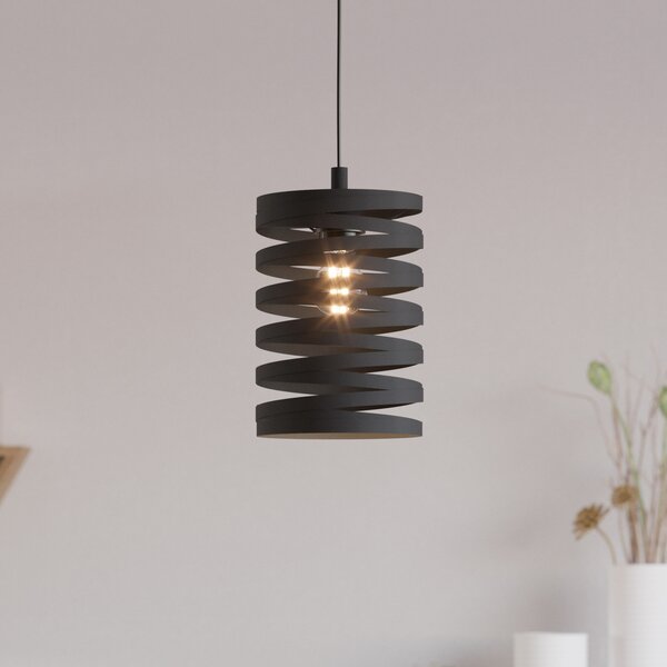 EGLO Cremella lampă suspendată, Ø 18 cm, negru, oțel, reglabil, Negru, Camera de zi / sufragerie, Metal, Modern