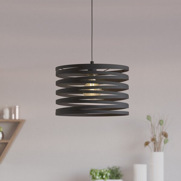 EGLO Cremella lampă suspendată, Ø 37 cm, negru, oțel, reglabil, Negru, Camera de zi / sufragerie, Metal, Modern