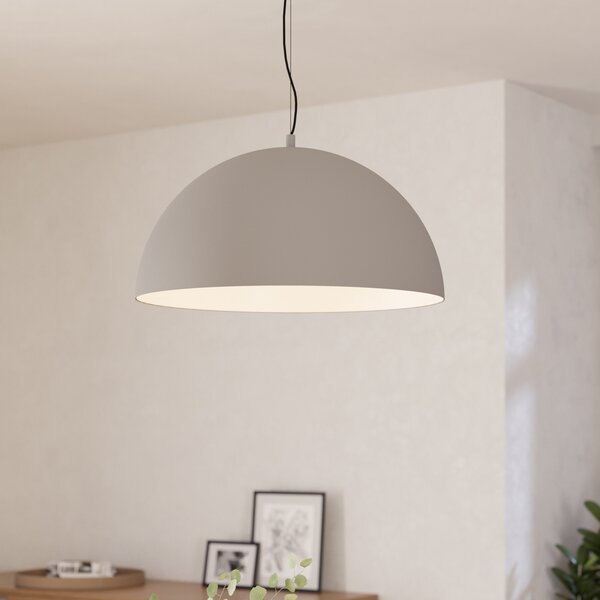EGLO Gaetano 1 lampă suspendată, Ø 53 cm, gri/alb, oțel, reglabil, Gri, Camera de zi / sufragerie, Metal, Modern