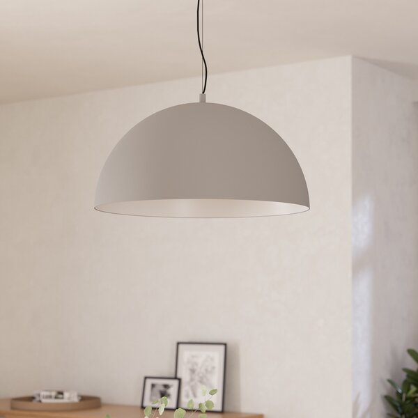 EGLO Gaetano 1 lampă suspendată, Ø 53 cm, gri/alb, oțel, reglabil, Gri, Camera de zi / sufragerie, Metal, Modern
