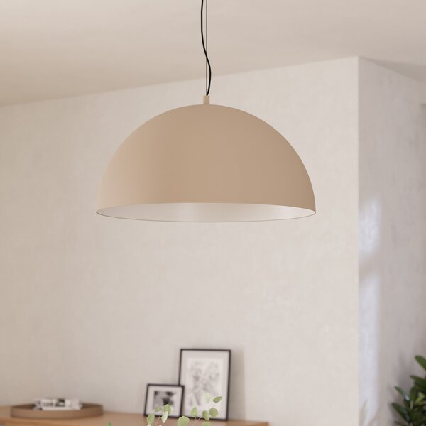 EGLO Gaetano 1 lampă suspendată, Ø 53 cm, nisip/crem, oțel, reglabil, Bej, Camera de zi / sufragerie, Metal, Modern